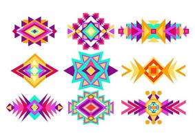 Mexican ethnic elements set. Geometric shapes patterns. Tribal symbol. Vector. vector