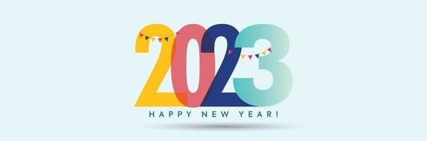 2023 new year. 2023 New Year numbers with gradient colorful banner. 2023 Happy New Year logo text design for cover photo. Number design template. Greeting banner template. Happy New Year cover. vector