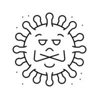 cute bacteria virus line icon vector illustration