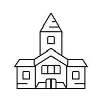 church building line icon vector illustration