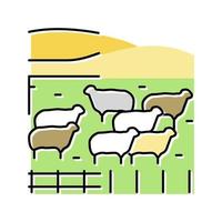 pasture sheep color icon vector illustration