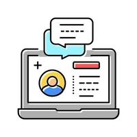 remote consultation color icon vector illustration