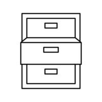 drawer open line icon vector illustration