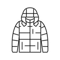 puffer prendas de vestir exteriores icono de línea masculina ilustración vectorial vector