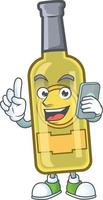 Champagne yellow bottle cartoon vector