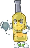 Champagne yellow bottle cartoon vector