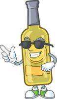 Champagne yellow bottle cartoon vector