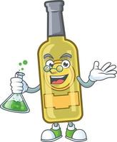 Champagne yellow bottle cartoon vector