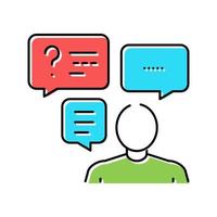 discussion questions and answers color icon vector illustration