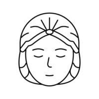 hat solarium, disposable protective cap line icon vector illustr