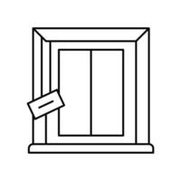 pendiente ventana masilla línea icono vector ilustración