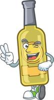 Champagne yellow bottle cartoon vector