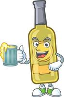 Champagne yellow bottle cartoon vector