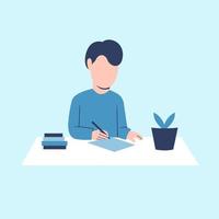 Man Writing Illustration vector