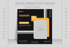 Fashion sale social media post design template. Editable minimal square banner template. Suitable for mobile app, web banner, flyer, wallpaper, flyers, invitation, posters, brochure, banners. vector