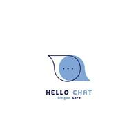 Modern minimalist hello chat logo design illustration. Simple conversation message people bubble social consult word network media app symbol icon vector idea. Modern color clean shape