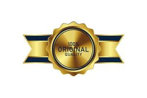 Award badge in gold color vector