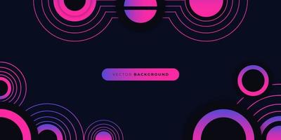 Abstract rounded and line  pink gradient geometric background design vector