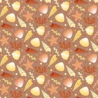seashells seamless pattern vector