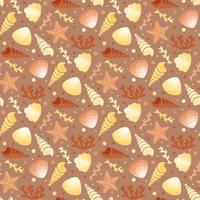 seashells seamless pattern vector