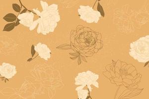 Floral modern background in neutral warm beige colors vector