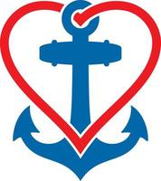 Anchor and Heart Vector Icon