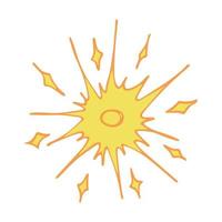 Hand drawn abstract sun symbol. Summer doodle. Single vector element for design