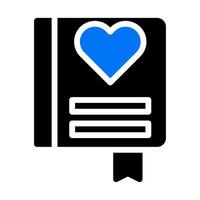 icono de tarjeta azul sólido estilo negro ilustración de san valentín elemento vectorial y símbolo perfecto. vector