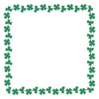 Saint Patrick's day horizontal background. Green frame from green leaves of clover with shadow isolated on a transparent background. Ideal for greeting card, poster and web template. vector