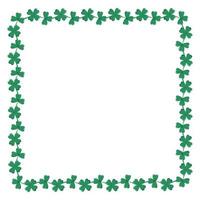 fondo horizontal del día de san patricio. marco verde de hojas verdes de trébol con sombra aislado en un fondo transparente. ideal para tarjetas de felicitación, afiches y plantillas web. vector