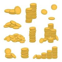 colección de monedas de oro. aislado sobre fondo blanco. perfecto para el diseño de conceptos económicos y de negocios vector