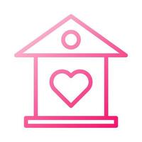 house icon gradient red style valentine illustration vector element and symbol perfect.