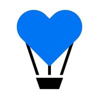 air balloon icon solid blue black style valentine illustration vector element and symbol perfect.