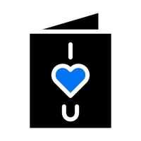 card icon solid blue black style valentine illustration vector element and symbol perfect.