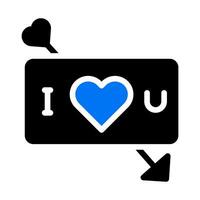 card icon solid blue black style valentine illustration vector element and symbol perfect.