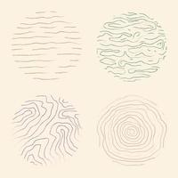 Set of round abstract colored hand drawn doodle texture shapes. vector