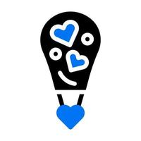 air balloon icon solid blue black style valentine illustration vector element and symbol perfect.
