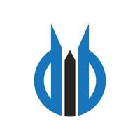logotipo de la letra d, i y b vector
