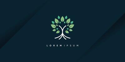 diseño de logotipo de árbol con concepto abstracto creativo vector