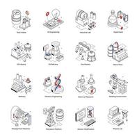 Bundle of Industrial Isometric Icons vector
