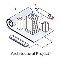 proyecto arquitectónico de moda vector