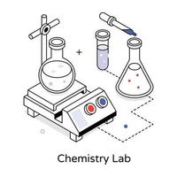 laboratorio de química de moda vector