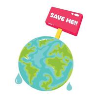 Trendy Save Planet vector