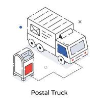 Trendy Postal Truck vector
