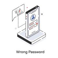 Trendy Wrong Password vector