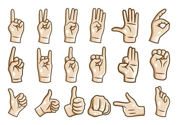 Collection of Hand Gestures Design Vectors