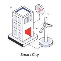 Trendy Smart City vector