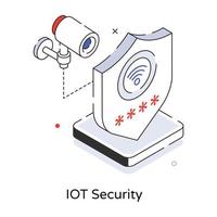 Trendy IOT Security vector