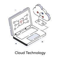 tecnología de nube de moda vector