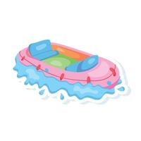 Trendy Rafting Boat vector